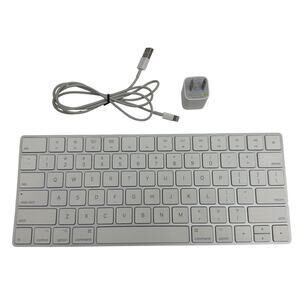 Apple Magic Keyboard A1644 Wireless Bluetooth Silver Tested Bent Edge